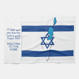 Aangepaste Christelijke VLAG VAN ISRAEL Keukendoek Theedoek