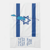 Aangepaste Christelijke VLAG VAN ISRAEL Keukendoek Theedoek (Verticaal)