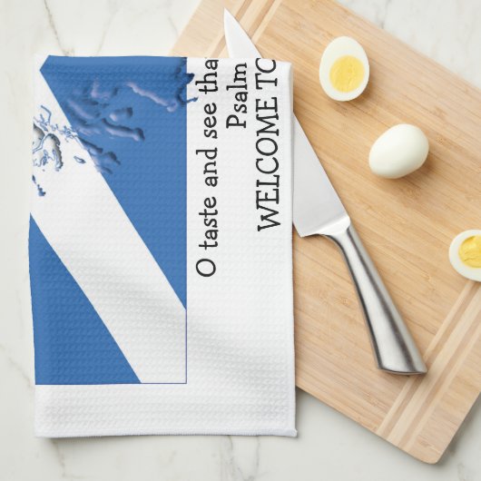 Aangepaste Christelijke VLAG VAN SCHOTLAND Keukenh Theedoek (Quarter Fold)