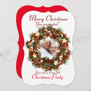 AANgepaste CHRISTMAS PARTIJ INVITATION SEASONS GRE Kaart