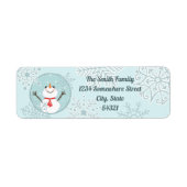 Aangepaste Christmas Snowman retour adreslabels Etiket (Voorkant)