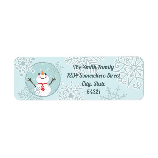 Aangepaste Christmas Snowman retour adreslabels Etiket (Voorkant)