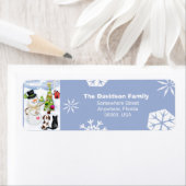 Aangepaste Christmas Snowmen retour adreslabels Etiket (Insitu)