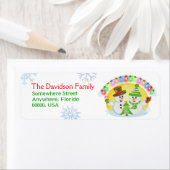 Aangepaste Christmas Snowmen retour adreslabels Etiket (Insitu)