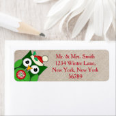 Aangepaste Christmas Uil retour adreslabels Etiket (Insitu)