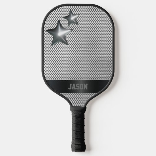 Aangepaste Chrome Star Metallic gepersonaliseerd Pickleball Paddle (Voorkant)