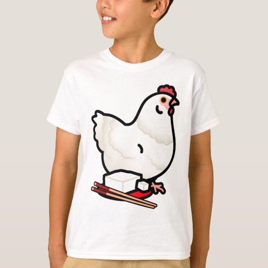 Aangepaste Chubby White Tofu Chicken T-shirt (Voorkant)