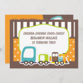 Aangepaste Chugga trein verjaardagsfeestuitnodigin Kaart (Voorkant / Achterkant)