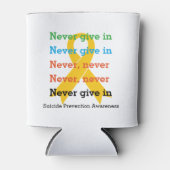 Aangepaste Churchill GEEF NOOIT OP Blikjeskoeler (Voorkant)