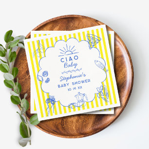 Aangepaste Ciao Baby Italiaanse thematische babysh Servet