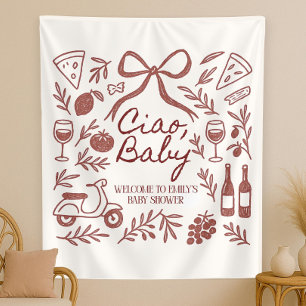 Aangepaste Ciao Baby Shower Foto Achtergrond Perso Wandkleed