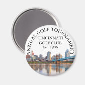Aangepaste Cincinnati Skyline Golf Club Toernooi Magneet (Voorkant / Achterkant)