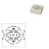 Aangepaste circulaire familienaam Modern retouradr Rubberstempel (Gestempeld)