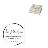 Aangepaste circulaire rustieke familienaam rubberstempel (Gestempeld)