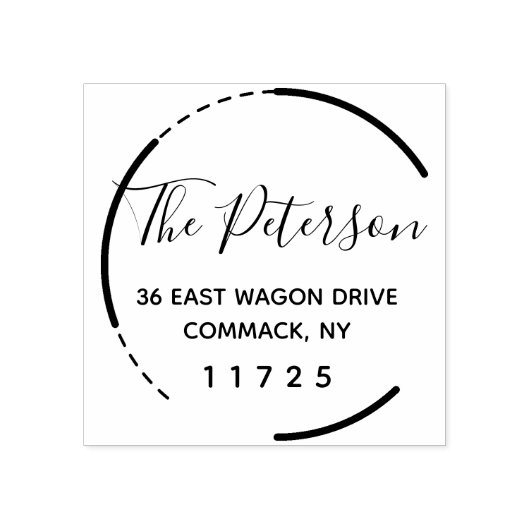 Aangepaste circulaire rustieke familienaam rubberstempel (Afrduk)