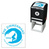 Aangepaste Circulaire Surf Waves Familienaam Zelfinktende Stempel (In situ)