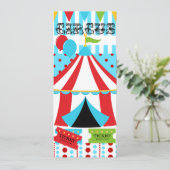 Aangepaste Circus Birthday-uitnodiging Kaart (Staand voorkant)