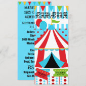 Aangepaste Circus Birthday-uitnodiging Kaart (Voorkant / Achterkant)