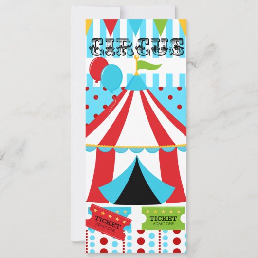 Aangepaste Circus Birthday-uitnodiging Kaart (Voorkant)