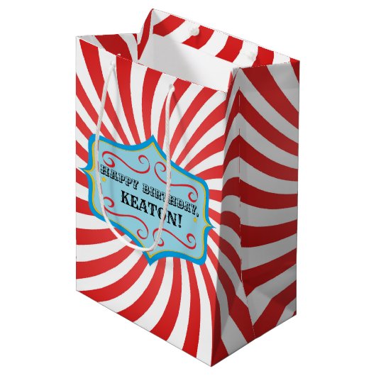 Aangepaste  Circus Gift Bag Medium Cadeauzakje (Voorkant Gekanteld)