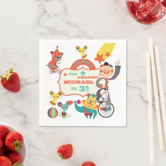 Aangepaste Circus Handelingen Verjaardag Papier Se Servet (Insitu)