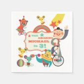 Aangepaste Circus Handelingen Verjaardag Papier Se Servet (Voorkant)