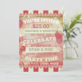 Aangepaste Circus Stag & Doe Ticket Uitnodigingen (Staand voorkant)