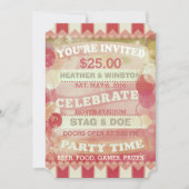 Aangepaste Circus Stag & Doe Ticket Uitnodigingen (Voorkant)