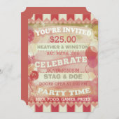 Aangepaste Circus Stag & Doe Ticket Uitnodigingen (Voorkant / Achterkant)