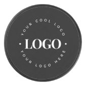 Aangepaste Cirkel Ronde Business - Logo - Zwart Hockey Puck (Voorkant)