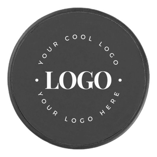 Aangepaste Cirkel Ronde Business - Logo - Zwart Hockey Puck (Voorkant)