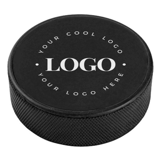 Aangepaste Cirkel Ronde Business - Logo - Zwart Hockey Puck (3/4)
