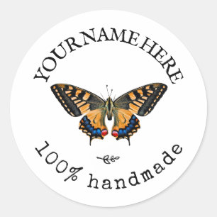 Aangepaste cirkel tekst vlinder scrapbook ronde sticker