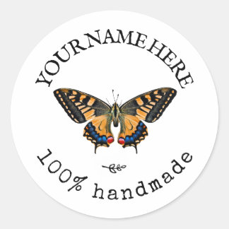Aangepaste cirkel tekst vlinder scrapbook ronde sticker