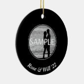 Aangepaste cirkelfotoversiering keramisch ornament (Rechts)