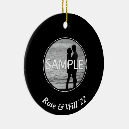 Aangepaste cirkelfotoversiering keramisch ornament (Rechts)