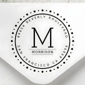 Aangepaste cirkelgrens | Retouradres Monogram Rubberstempel