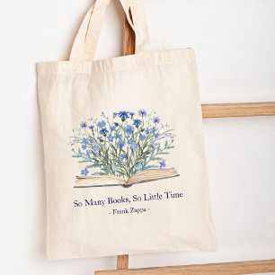 Aangepaste citaat Blauwe wilde bloemen groeien uit Tote Bag
