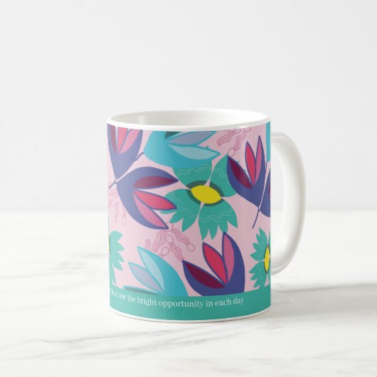 aangepaste citaat bloem groen modern crocus vrouwe koffiemok (Voorkant rechts)