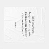 Aangepaste Citaat Fleece Deken (Voorkant (Horizontaal))