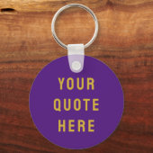 Aangepaste Citaat Hier Geschenk Paars Gepersonalis Sleutelhanger (Voorkant)
