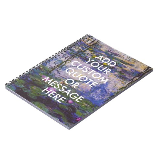 Aangepaste Citaat Monet Water Lilie Notitieboek (Linkerzijde)