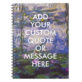 Aangepaste Citaat Monet Water Lilie Notitieboek (Voorkant)
