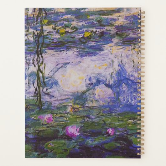 Aangepaste Citaat Monet Water Lilie Planner (Achterkant)