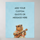 Aangepaste Citaat Ukulele Capybara Grappig Dier  Poster (Voorkant)