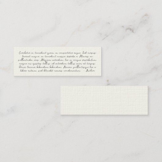 Aangepaste citaat viering van het leven begrafenis mini visitekaartje (Voorkant / Achterkant)