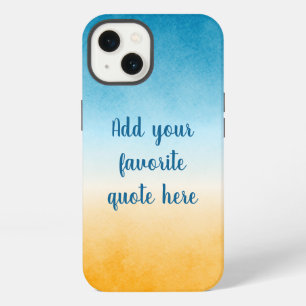 Aangepaste citaat Vreedzame Oceaan Aquarel Gradiën iPhone 13 Hoesje