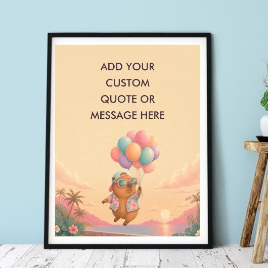 Aangepaste Citat ballon Aloha Capybara Grappig die Poster