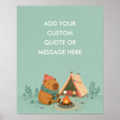 Aangepaste Citat Camping Capybara Grappig Dier Poster (Voorkant)