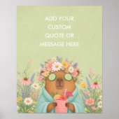 Aangepaste Citat Spa Capybara Grappige Dier Poster (Voorkant)